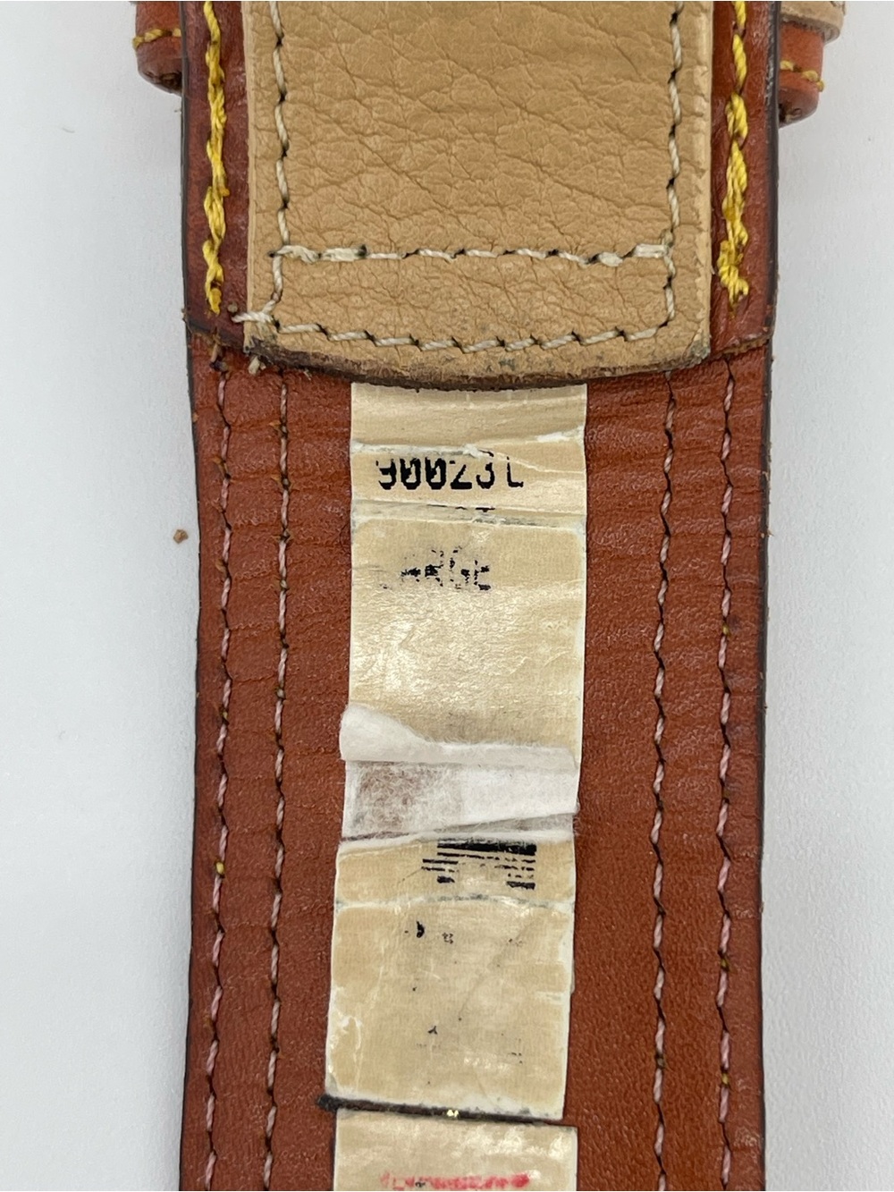 Dooney & Bourke Tan and Brown Leather Men's Belt with Brass Buckle Made in USA - Picture 6 of 9